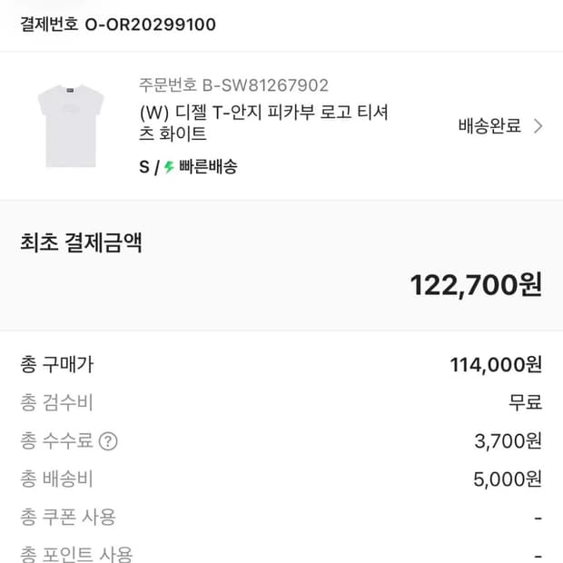 디젤 T-안지 피카부 로고 티셔츠 화이트 / S사이즈