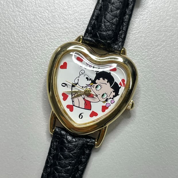 90's Betty Boop 베티붑 빈티지 하트페이스 시계
