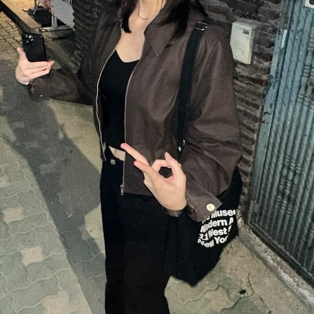 로플드 레더점퍼