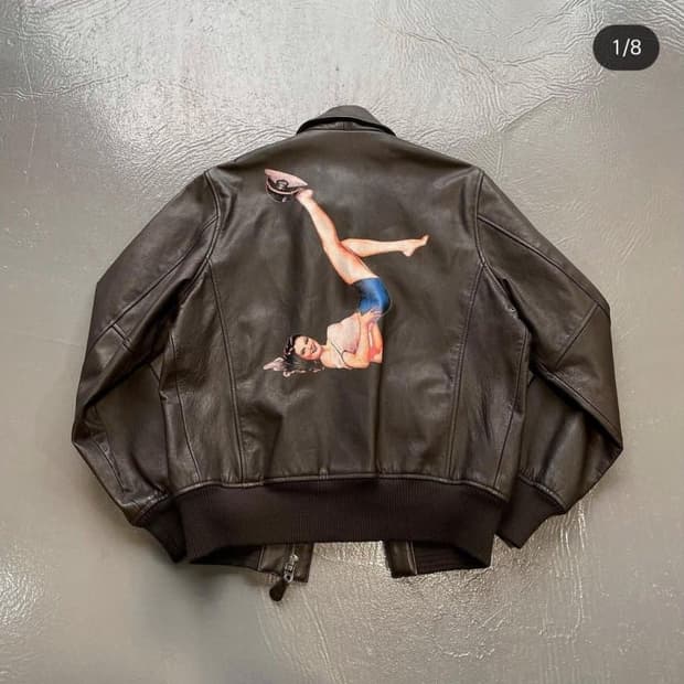 A2 핀업걸 파일럿 빈티지 가죽자켓 