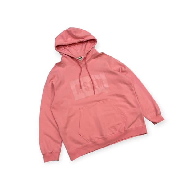 MSGM 로고 핑크색 후드티
