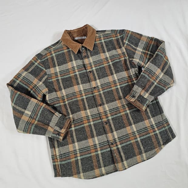 [110,XXL] series 코오롱 시리즈 코듀로이 체크 패딩 셔츠