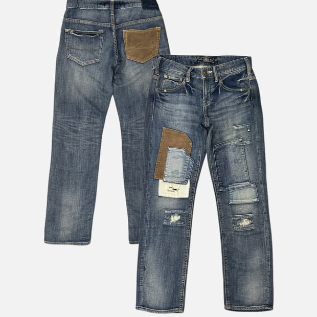 vintage patch detail jean