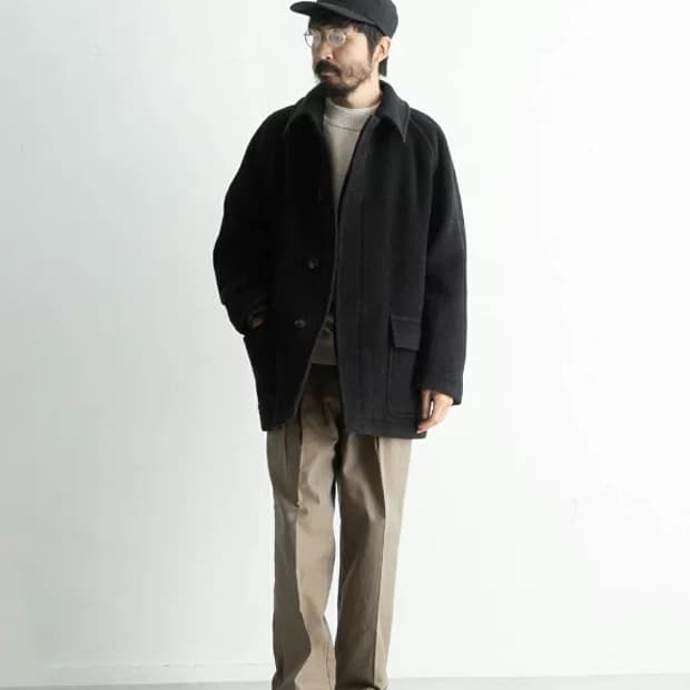 24fw 캡틴선샤인 숏 트래블러 코트 42 블랙