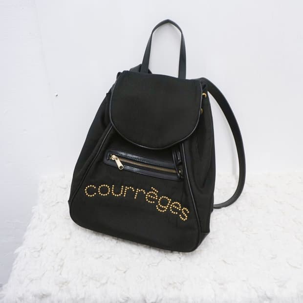 COURREGES logo stud bucket backpack