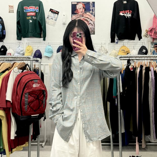 빈폴 스포츠 체크무늬 남방 셔츠 3XL