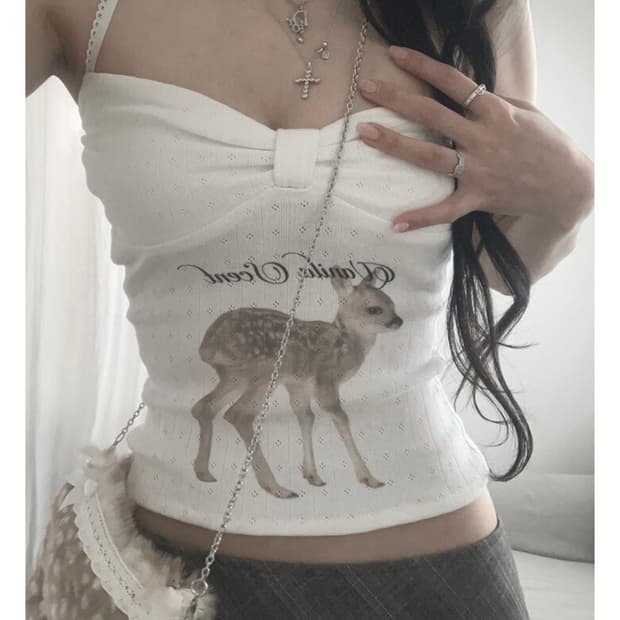 Angelnumber555 Vanilla fawn top 나시