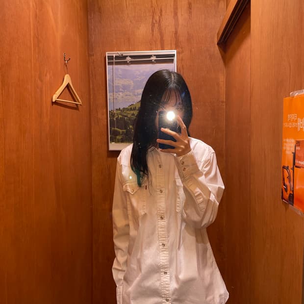 (L) Levi's 리바이스 코튼 화이트 웨스턴 셔츠