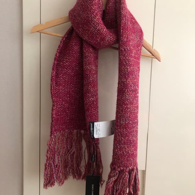 돌체앤가바나 멀티컬러 울 프린지 머플러 목도리