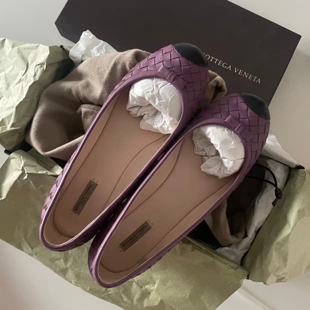 (풀셋) 보테가베네타 위빙 플랫슈즈 38