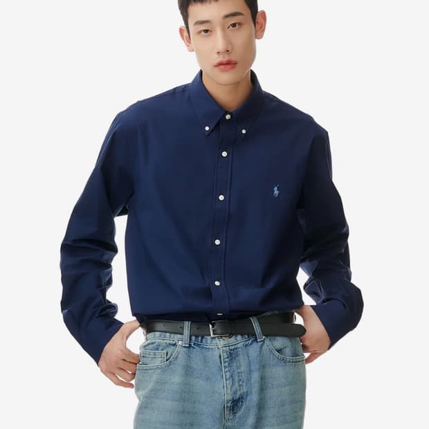 폴로 랄프로렌 롱슬리브 포플린 셔츠 - 네이비 L