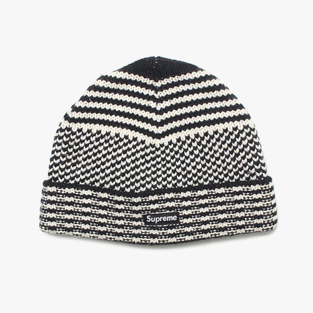  SUPREME "Black White Beanie"
