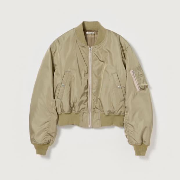 오라리 하이 실크 트윌 플라이트 블루종 MA-1 (새상품, 0사이즈)