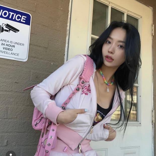 페일제이드 벨로아 y2k 벨벳 트레이닝 셋업 - 핑크