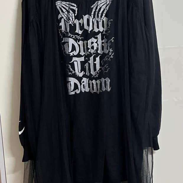 LISTEN FLAVOR 블랙 고스 스타일 롱 원피스