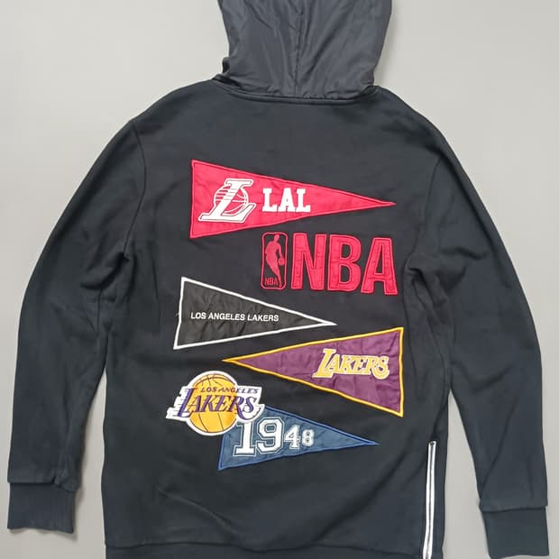 [L] NBA LA 레이커스 패치 후드티 블랙