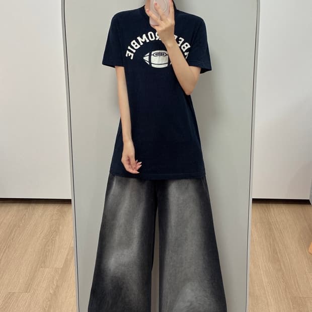 아베크롬비 자수로고 딥네이비 반팔 티셔츠