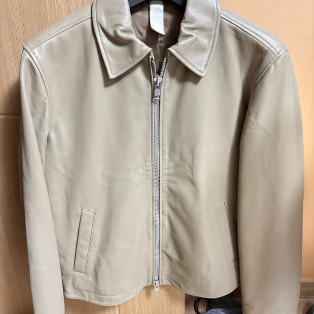 선플라워 숏 레더 자켓