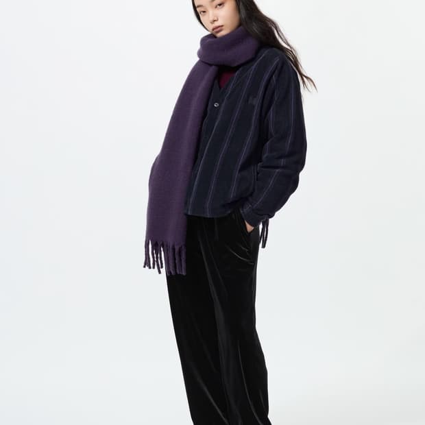 유니클로 니들스 스트라이프 가디건 블랙 팬츠 셋업 S 