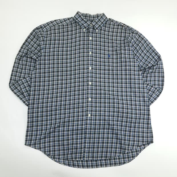 Co864 XL 폴로 랄프로렌 그린네이비 타탄체크 긴팔 셔츠 남방