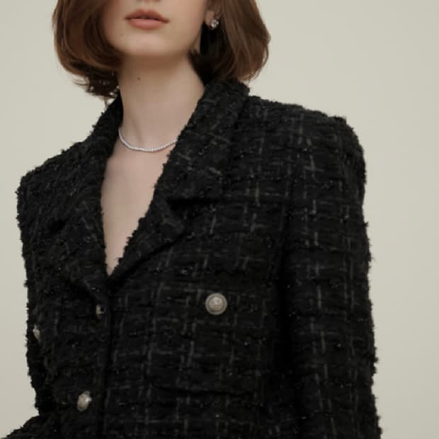 아크리스도 트위드 블랙자켓