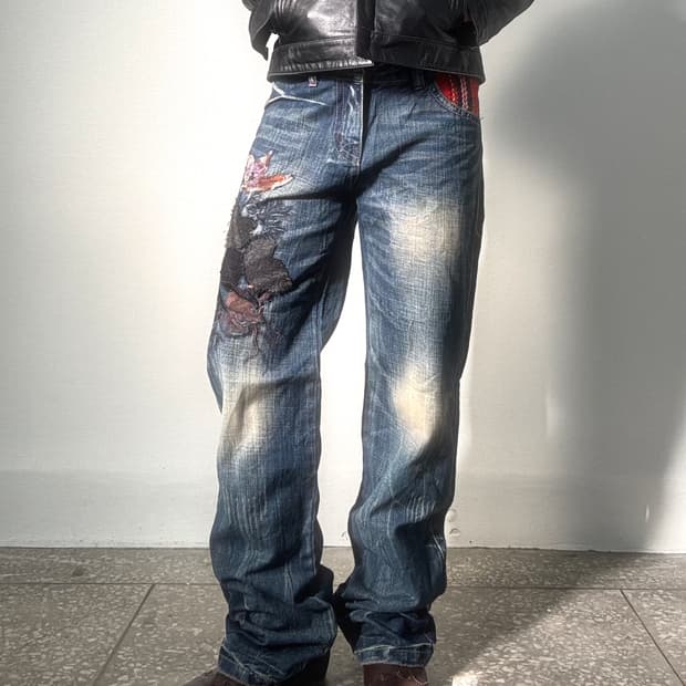 오리엔탈 그런지 데님 팬츠