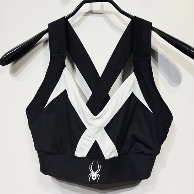 스파이더 블랙&화이트 스포츠 브라탑_S