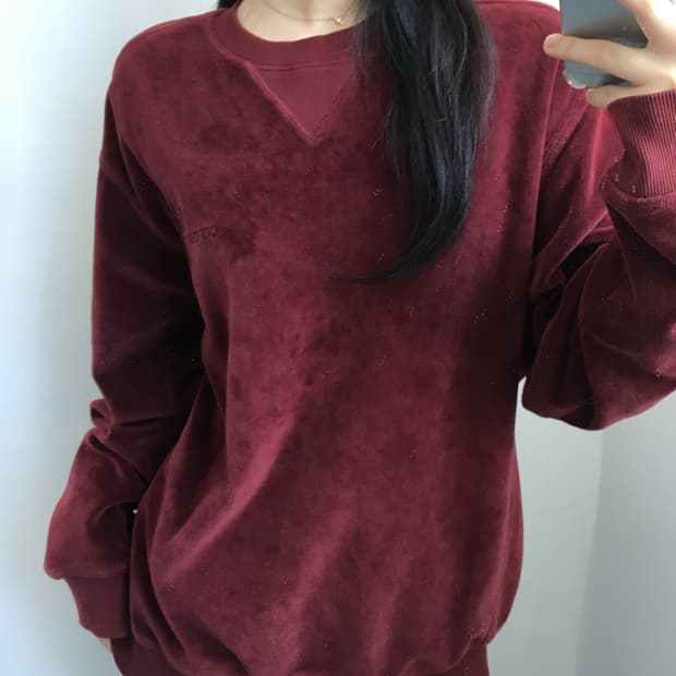 Carhartt 칼하트 버건디 벨루어 트랙탑