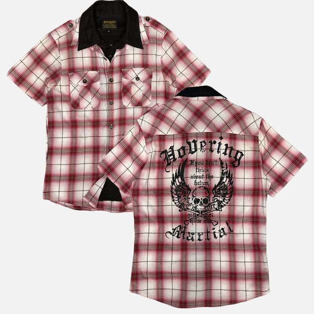 layered skull printing shirt