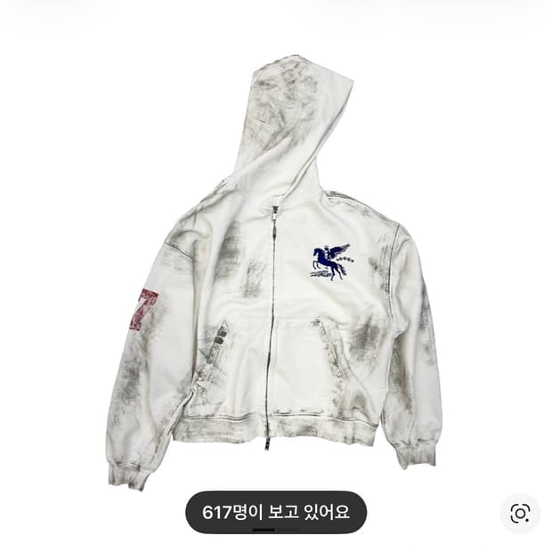 파코서플라이 더티 폴링 엔젤 후드집업 더티화이트