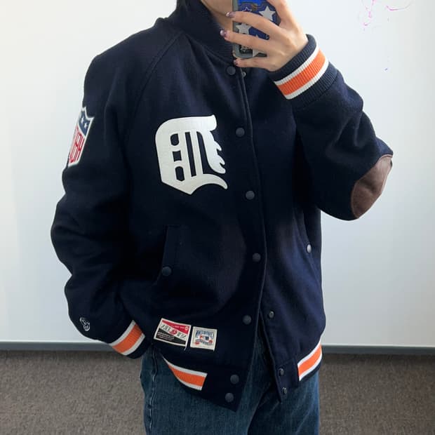 New Era 뉴에라 디트로이트 네이비 바시티 자켓 