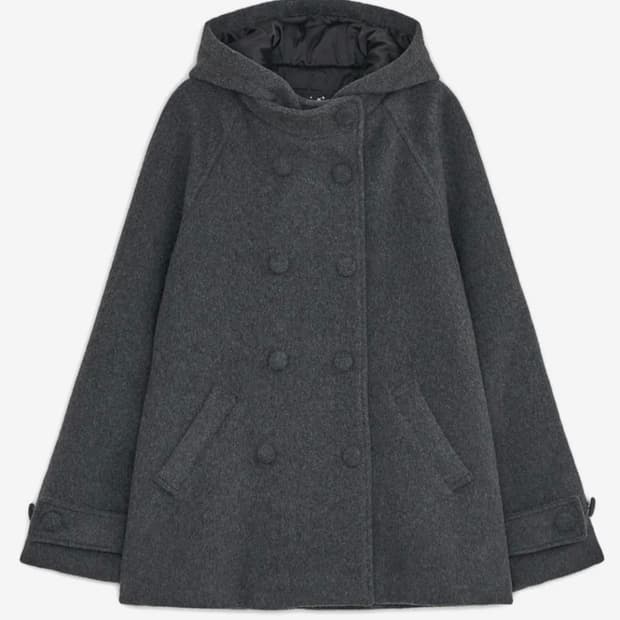 허그유어스킨 코트 후드 차콜