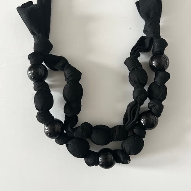 빈티지 블랙 매듭 목걸이