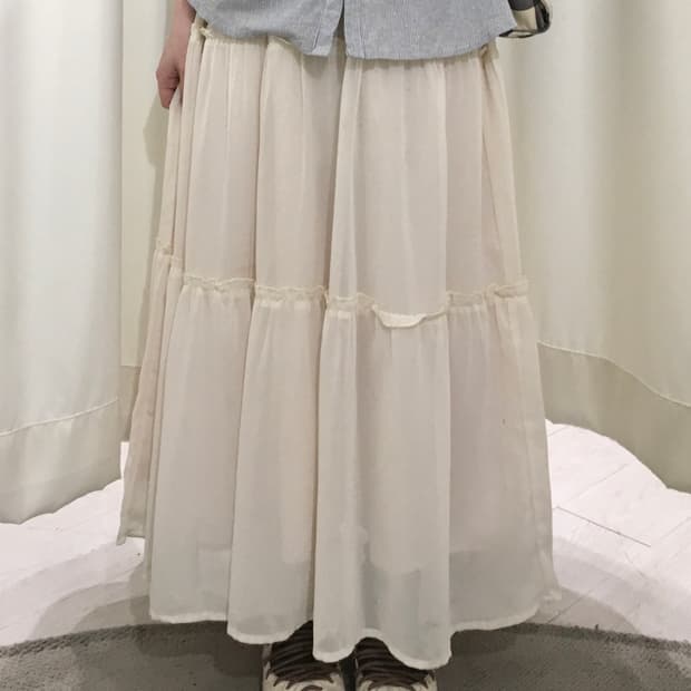 Soft Ivory Tiered Skirt