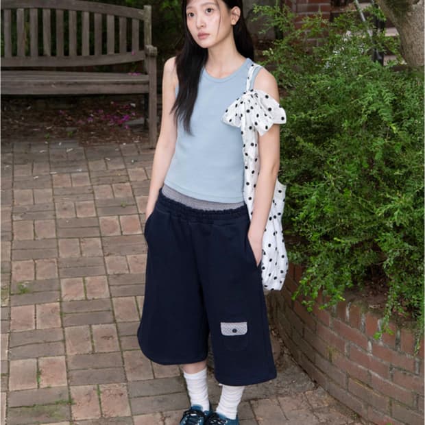 오피쉬 파자마 레이어드 버뮤다 팬츠 바지