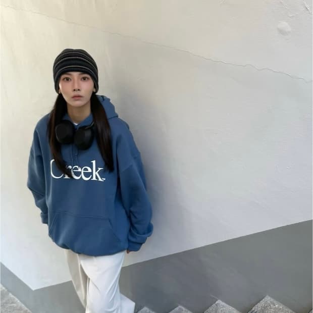 [L] Creek 크릭 뉴욕 한정판 후드 블루 네이비 정품 새상품