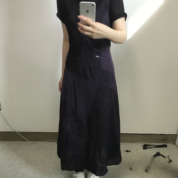 빈티지 펀칭 포켓 원피스