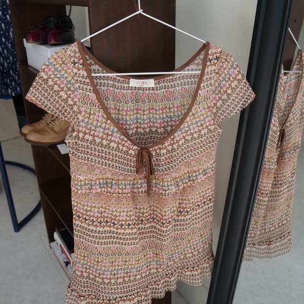 Patterned Ribbon Top
