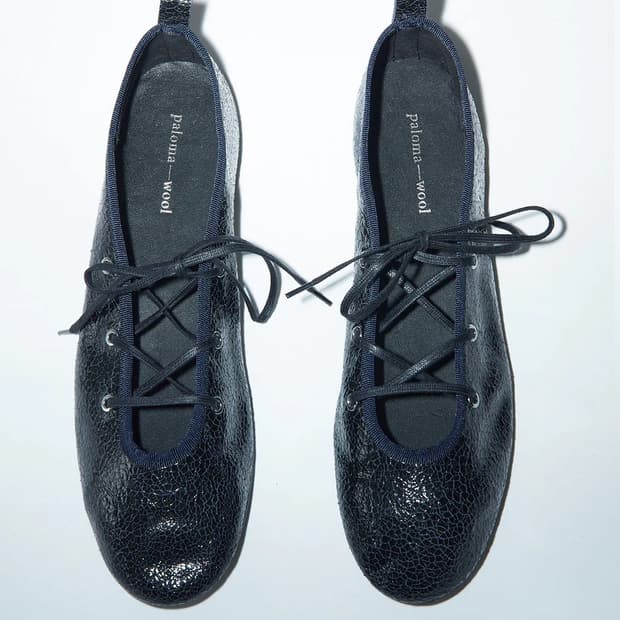 [36,37,38]팔로마울 Pina 크링클 발레리나 슈즈/네이비