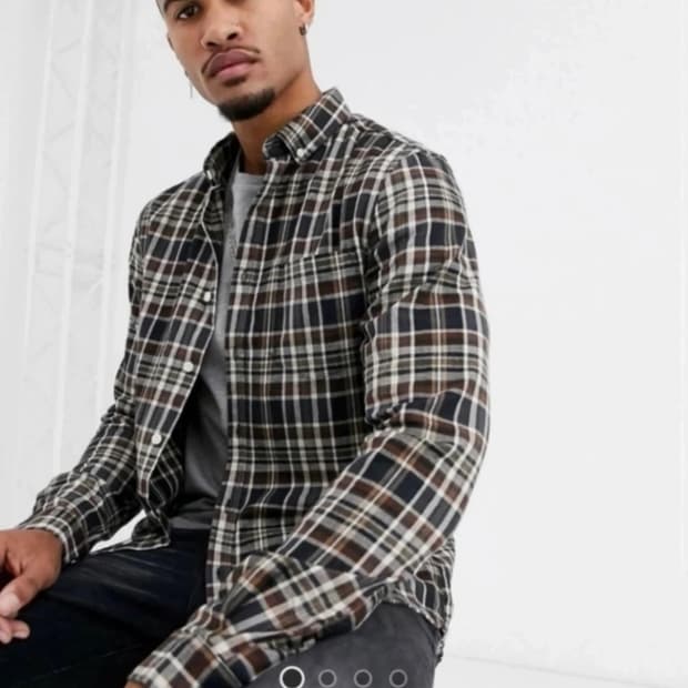 [새상품] ASOS 슬림 체크 셔츠