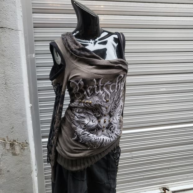 salvage long-sleeved one-piece 
