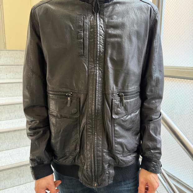 Perry Ellis lambskin biker jacket