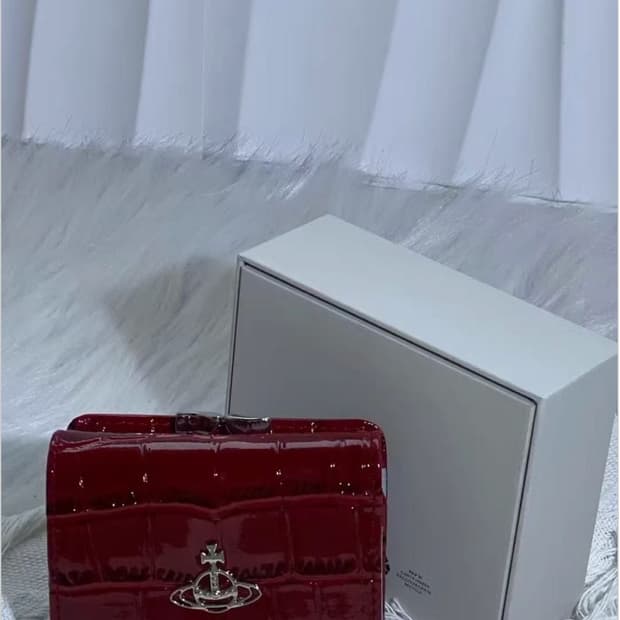 비비안웨스트우드 아카이브 레드 레더 은장 반지갑