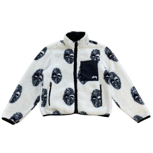스투시 마스크 자카드 쉐르파 플리스 자켓