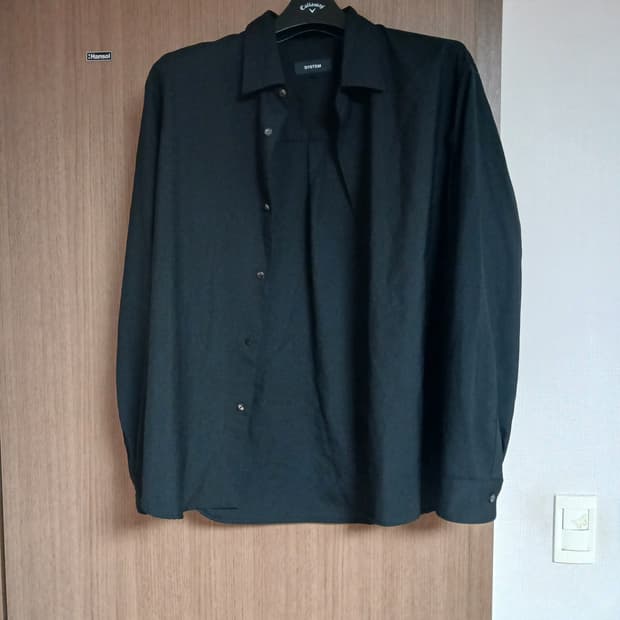 시스템옴므 남성 블랙 울 셔츠 105