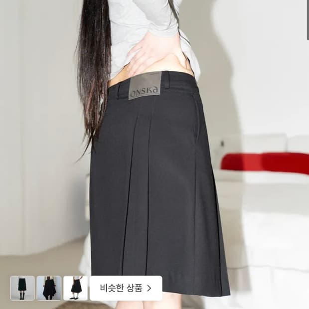 (1) 온스카 클래식 플리츠 미디 스커트
