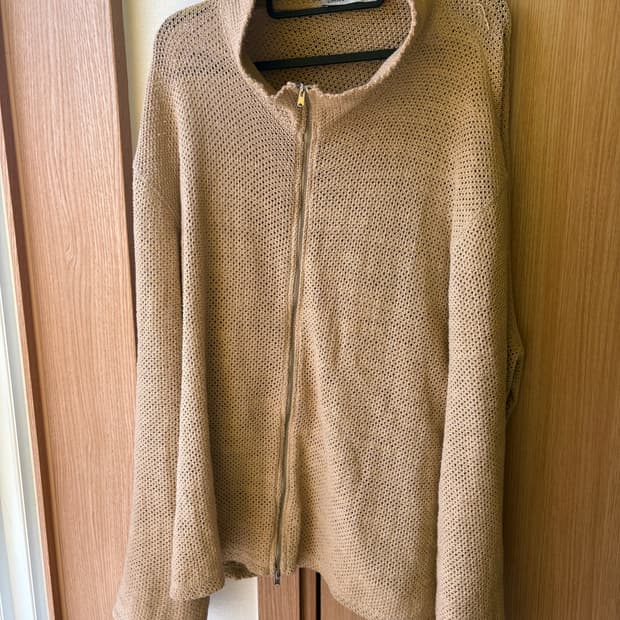 [54] 아워레가시 22ss 슈렁큰 플 집 폴로 로프 위브 베이지