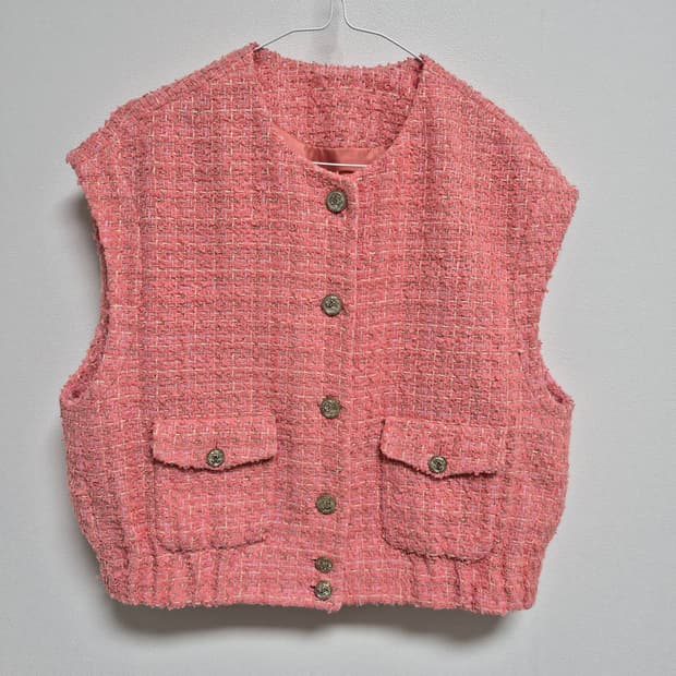 샤넬 빈티지 트위드 베스트