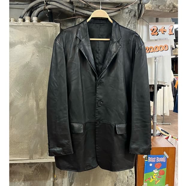 빈티지 양가죽 레더 자켓 블랙 105 #csz3956