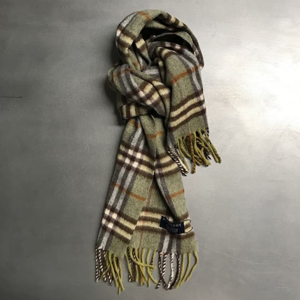 버버리 정품 캐시미어 머플러 그린
